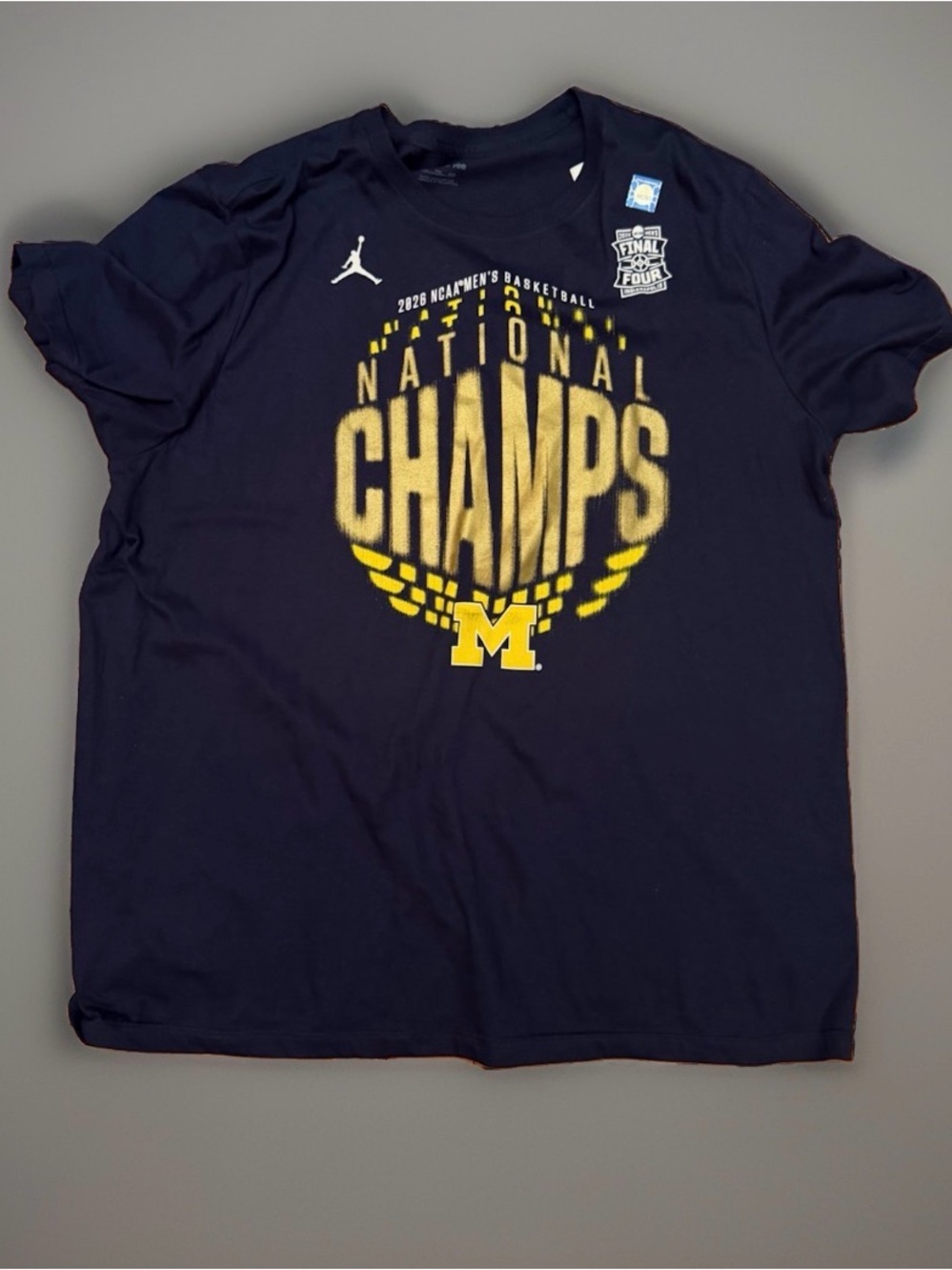 Michigan Wolverines Nike Jordan Basketball National Champions Shirt Mens 2XL